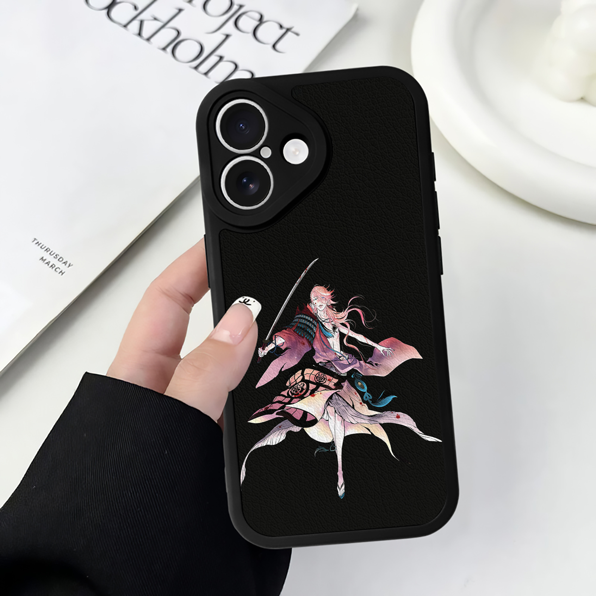 （画像用） 刀剣乱舞 Touken Ranbu 【iPhone 16シリーズ対応】シリコンスマホケース（レザー調） 材質：シリコン